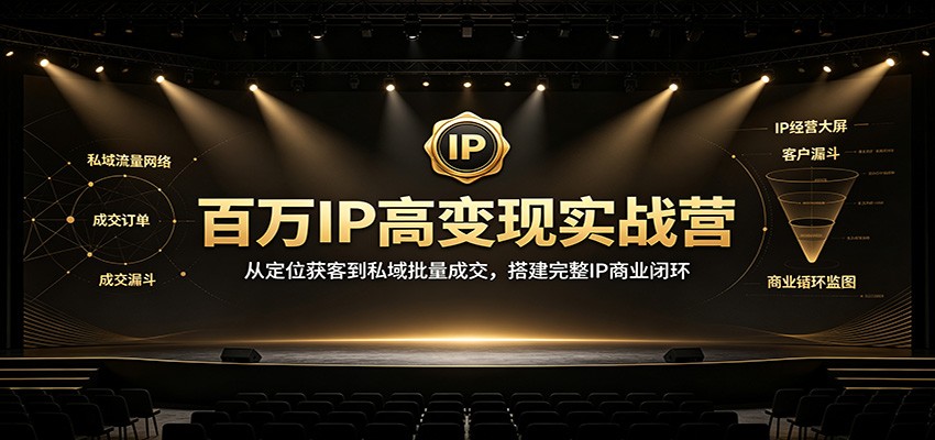 图片[1]-百万IP高变现实战营：从定位获客到私域批量成交，搭建完整IP商业闭环-天边资源网