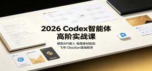 2026 Codex智能体高阶实战课：模型API接入，电商素材复刻，飞书Obsidian落地教学-天边资源网