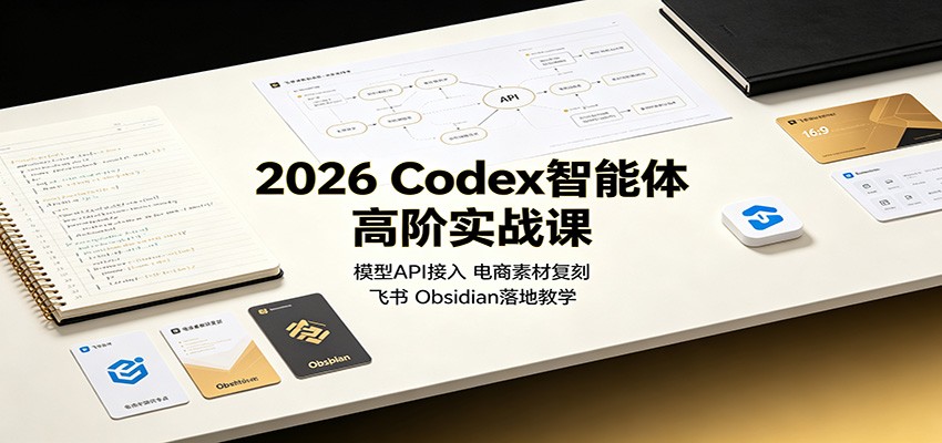 图片[1]-2026 Codex智能体高阶实战课：模型API接入，电商素材复刻，飞书Obsidian落地教学-天边资源网