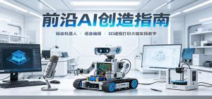 前沿AI创造指南：组装机器人、语音编程、3D建模打印大咖实操教学-天边资源网