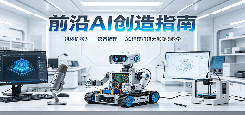 图片[1]-前沿AI创造指南：组装机器人、语音编程、3D建模打印大咖实操教学-天边资源网