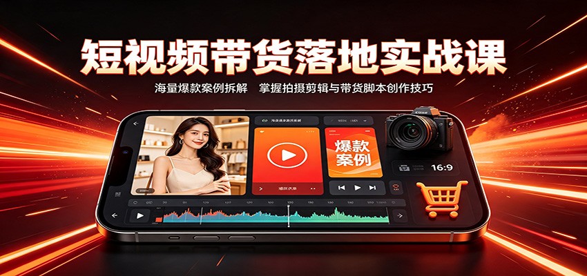 图片[1]-短视频带货落地实战课：海量爆款案例拆解，掌握拍摄剪辑与带货脚本创作技巧-天边资源网