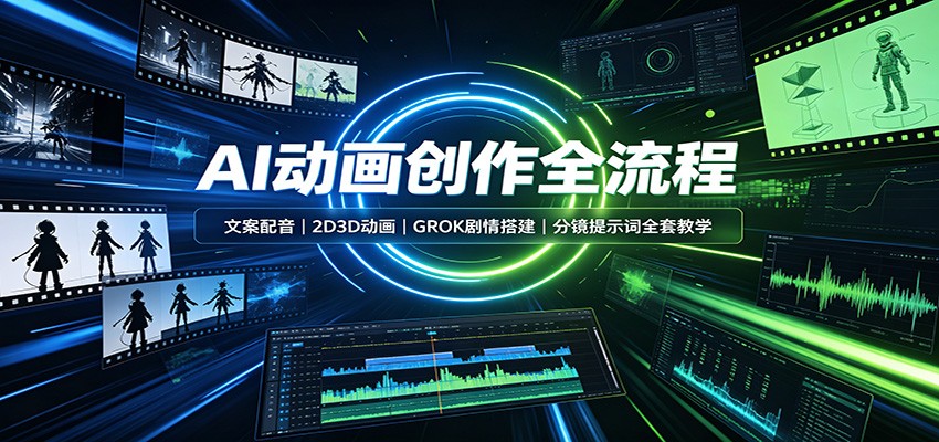 图片[1]-AI动画创作全流程：文案配音，2D3D动画，GROK剧情搭建，分镜提示词全套教学-天边资源网