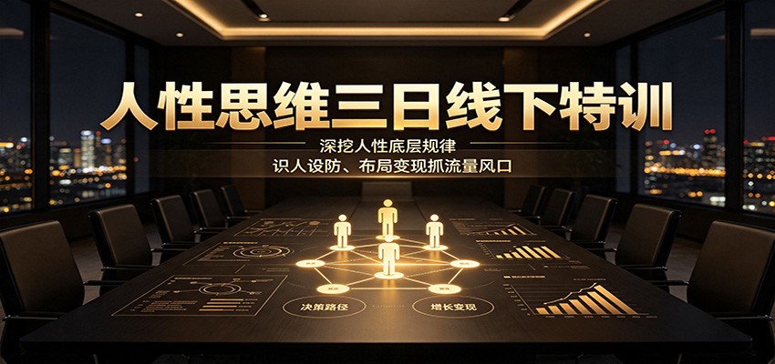图片[1]-人性思维三日线下特训：深挖人性底层规律，识人设防、布局变现抓流量风口-天边资源网