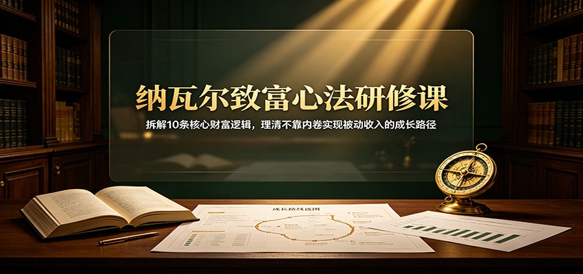 图片[1]-纳瓦尔致富心法研修课：拆解10条核心财富逻辑，理清不靠内卷实现被动收入的成长路径-天边资源网