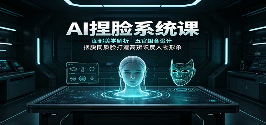 图片[1]-AI捏脸系统课：面部美学解析，五官组合设计，摆脱同质脸打造高辨识度人物形象-天边资源网