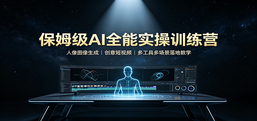 图片[1]-保姆级AI全能实操训练营：人像图像生成，创意短视频，多工具多场景落地教学-天边资源网