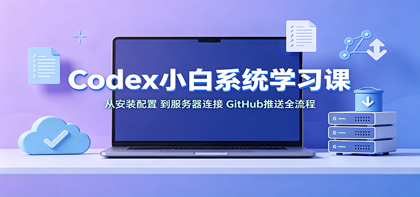 图片[1]-Codex小白系统学习课：小从安装配置，到服务器连接、GitHub推送全流程-天边资源网