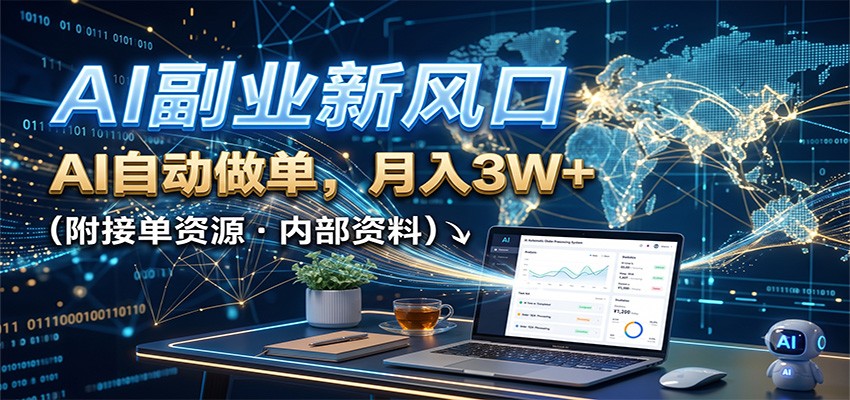 图片[1]-AI副业新风口，AI自动做单，月入3W+，附接单资源-天边资源网