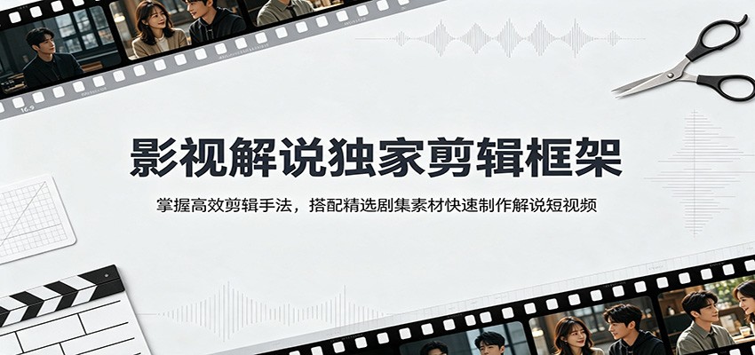 图片[1]-影视解说独家剪辑框架：掌握高效剪辑手法，搭配精选剧集素材快速制作解说短视频-天边资源网