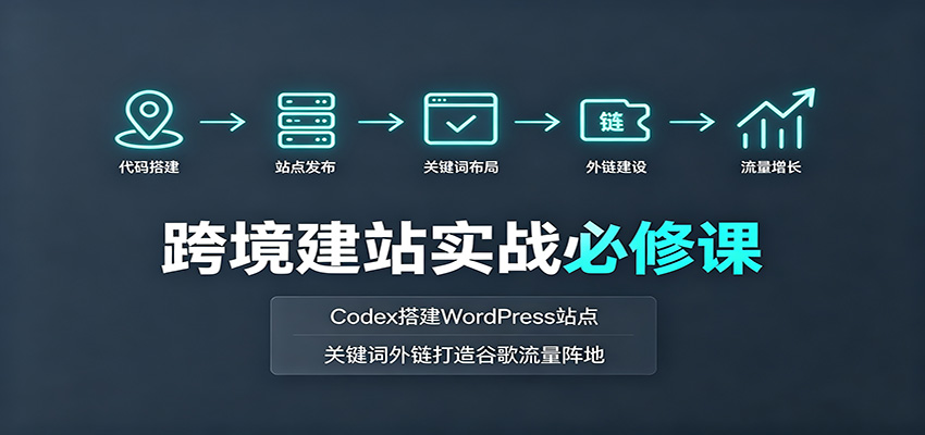 图片[1]-跨境建站实战必修课：Codex搭建WordPress站点，关键词外链打造谷歌流量阵地-天边资源网