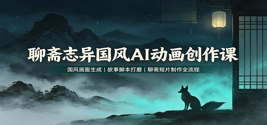 图片[1]-聊斋志异国风AI动画创作课：国风画面生成，故事脚本打磨，聊斋短片制作全流程-天边资源网