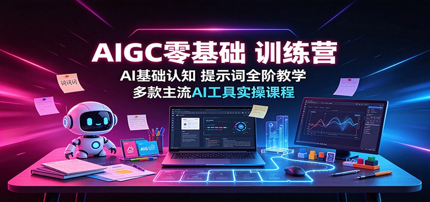 图片[1]-AIGC零基础训练营：AI基础认知，提示词全阶教学，多款主流AI工具实操课程-天边资源网