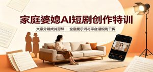 家庭婆媳AI短剧创作特训：文案分镜成片剪辑，全套提示词与平台潜规则干货-天边资源网