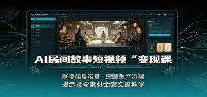 AI民间故事短视频变现课：账号起号运营，完整生产流程，提示指令素材全套实操教学-天边资源网