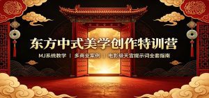 东方中式美学创作特训营：MJ系统教学，多商业案例，电影级天宫提示词全套指南-天边资源网