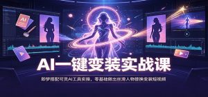 AI一键变装实战课：即梦搭配可灵AI工具实操，零基础做出丝滑人物替换变装短视频-天边资源网