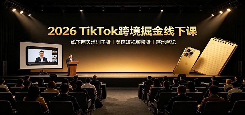 图片[1]-2026 TikTok跨境掘金线下课：线下两天培训干货，美区短视频带货落地笔记-天边资源网