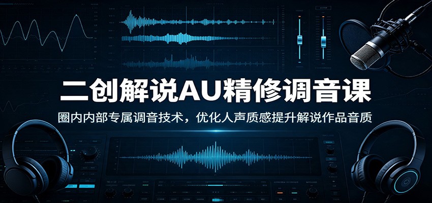 图片[1]-二创解说AU精修调音课：圈内内部专属调音技术，优化人声质感提升解说作品音质-天边资源网