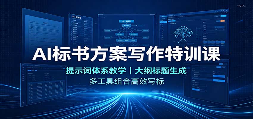图片[1]-AI标书方案写作特训课：提示词体系教学，大纲标题生成，多工具组合高效写标-天边资源网