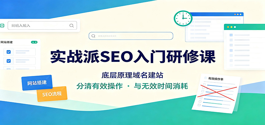 图片[1]-实战派SEO入门研修课：底层原理域名建站，分清有效操作与无效时间消耗-天边资源网