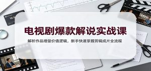 电视剧爆款解说实战课：解析作品增量价值逻辑，新手快速掌握剪辑成片全流程-天边资源网