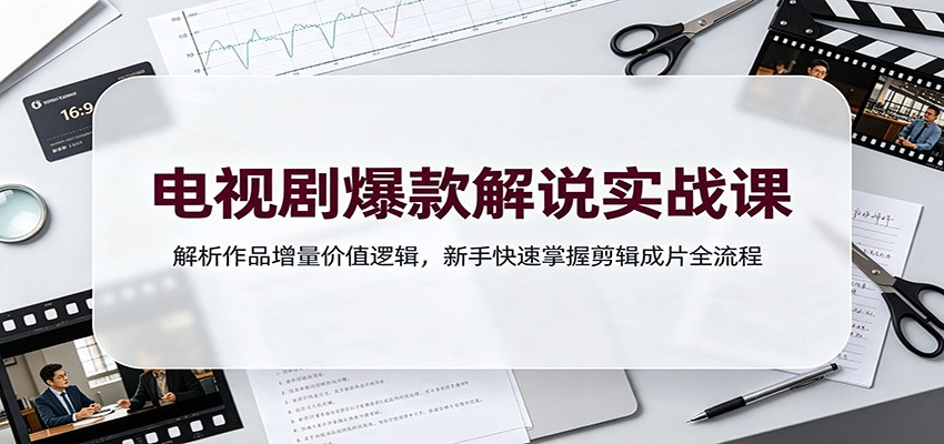 图片[1]-电视剧爆款解说实战课：解析作品增量价值逻辑，新手快速掌握剪辑成片全流程-天边资源网