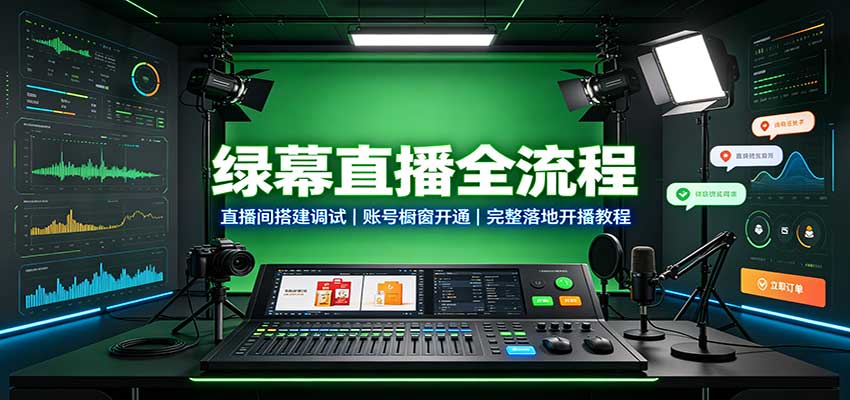图片[1]-绿幕直播全流程：直播间搭建调试，账号橱窗开通，完整落地开播教程-天边资源网