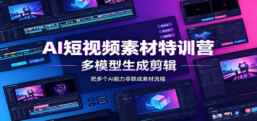 图片[1]-AI短视频素材特训营：Codex本地部署实操，多模型生成剪辑，爆量素材挖掘教学-天边资源网