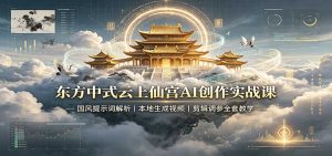 东方中式云上仙宫AI创作实战课：国风提示词解析，本地生成视频，剪辑调参全套教学-天边资源网