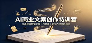 AI商业文案创作特训营：灵魂收钱营销文案，AI赋能，商业内容落地指南-天边资源网