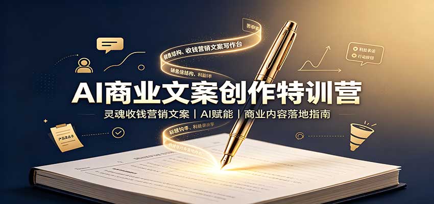 图片[1]-AI商业文案创作特训营：灵魂收钱营销文案，AI赋能，商业内容落地指南-天边资源网