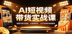AI短视频带货实战课：视频号账号搭建，AI剧情挂车，小红书虚拟电商教程-天边资源网