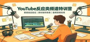 YouTube反应类频道特训营：赛道选品验证，素材版权核查，音频剪辑变现-天边资源网
