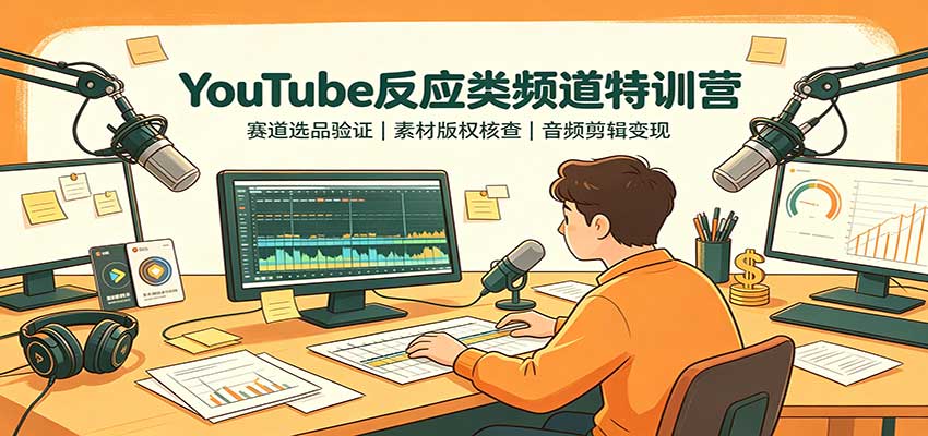 图片[1]-YouTube反应类频道特训营：赛道选品验证，素材版权核查，音频剪辑变现-天边资源网