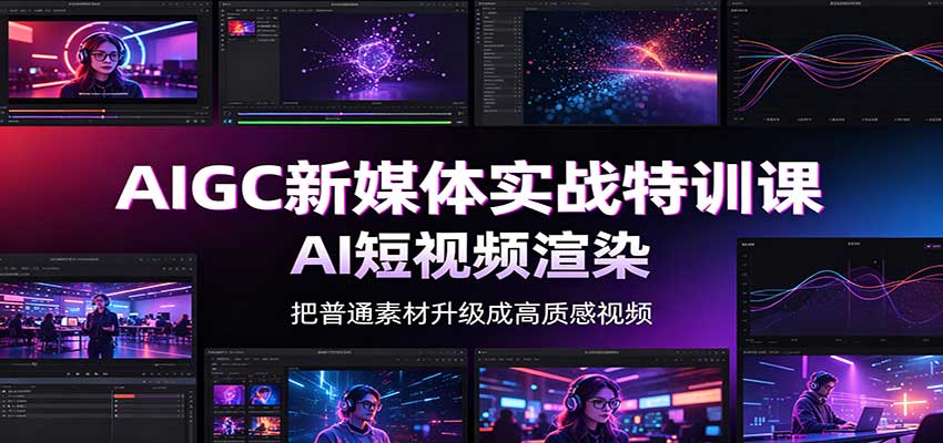 图片[1]-AIGC新媒体实战特训课：工具入门实操，AI短视频渲染，数字人商业视频制作-天边资源网