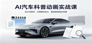 AI汽车科普动画实战课：提示词编写，分镜脚本设计，解说短视频全流程-天边资源网