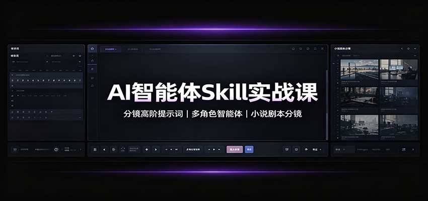 图片[1]-AI智能体Skill实战课：分镜高阶提示词，多角色智能体，小说剧本分镜-天边资源网