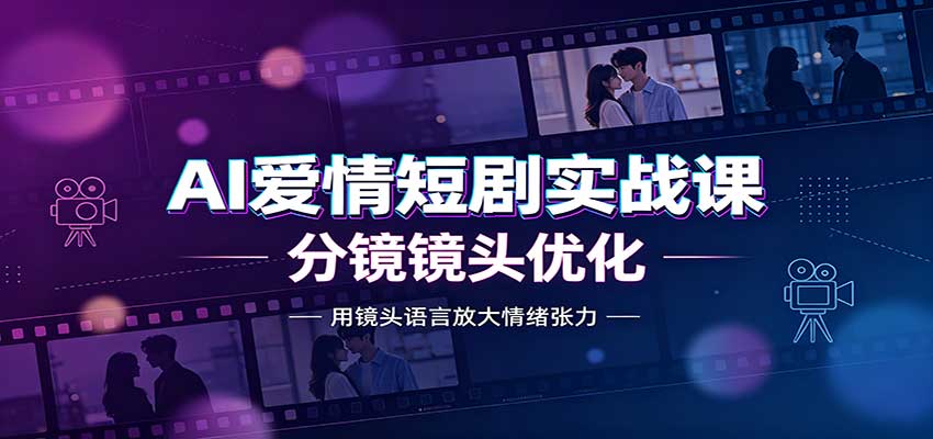 图片[1]-AI爱情短剧实战课：故事剧本创作，分镜镜头优化，智能体提示词-天边资源网