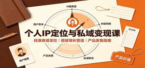 个人IP定位与私域变现课：找准赛道定位，搭建增长管道，产品发售指南-天边资源网