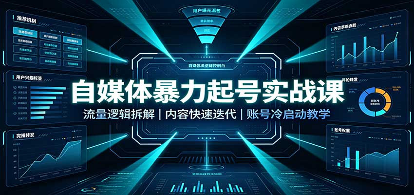 图片[1]-自媒体暴力起号实战课：流量逻辑拆解，内容快速迭代，账号冷启动教学-天边资源网
