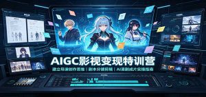 AIGC影视变现特训营：建立导演创作思维，剧本分镜剪辑，AI漫剧成片实操指南-天边资源网